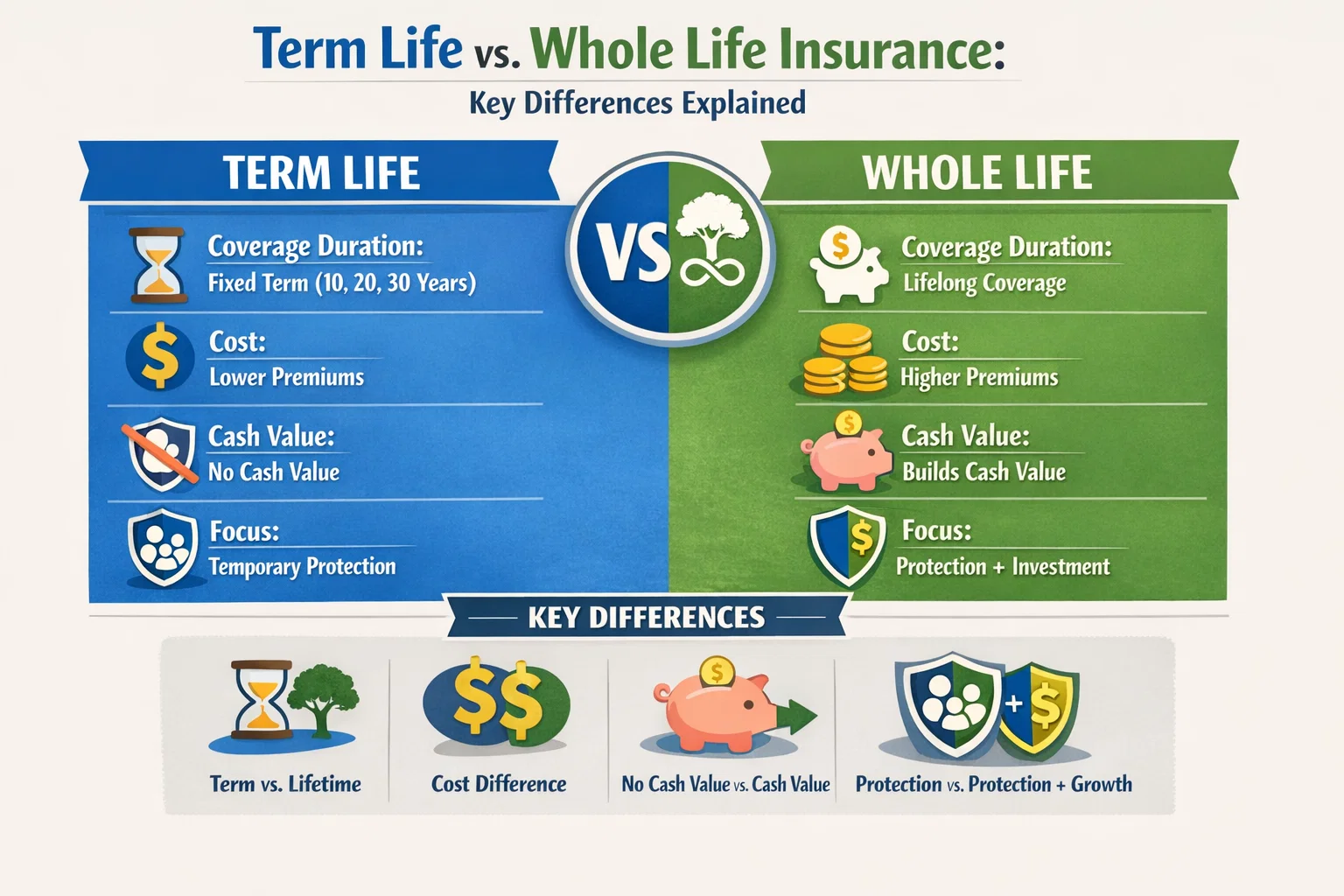 Term Life vs Whole Life Insurance: Key Differences Explained Thumbnail